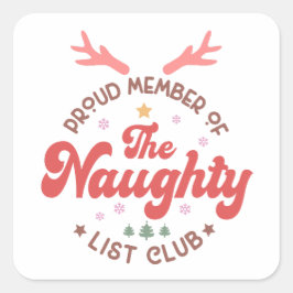 Adesivo Quadrado Orgulhoso membro do Natal do clube de listas trave
