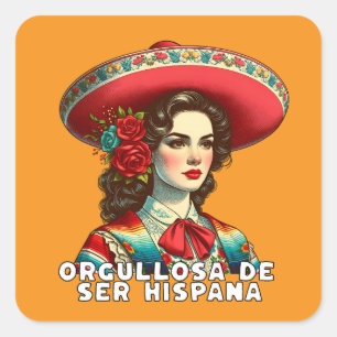 Adesivo Quadrado Orgullosa de ser Hispana Hispana Hispana Herança H