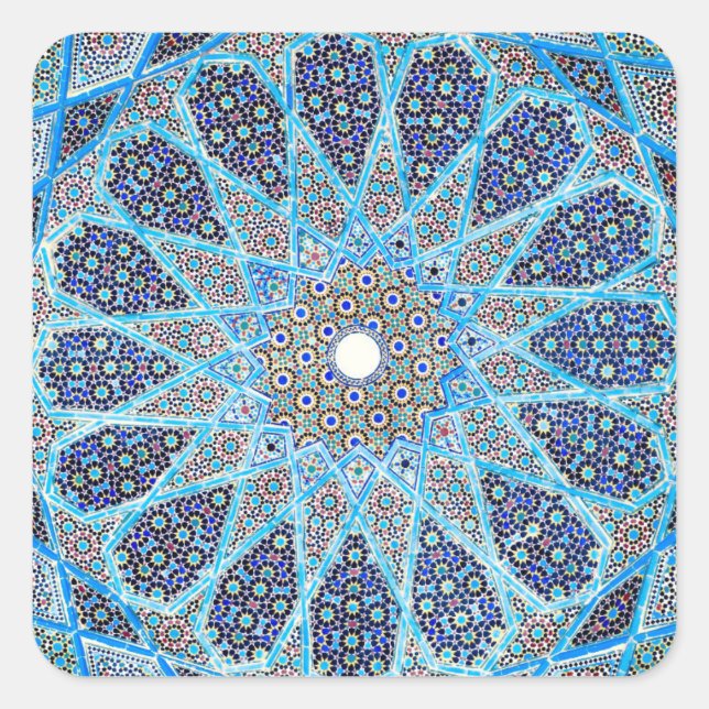 Adesivo Quadrado Orient azul (Frente)