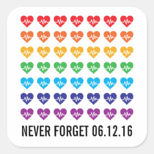 Adesivo Quadrado Orlando Strong One Pulse 49 Hearts Rainbow