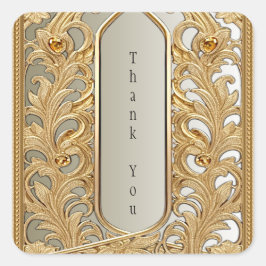 Adesivo Quadrado Ornamentado Dourado moderno