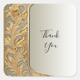 Adesivo Quadrado Ornamentado Dourado moderno