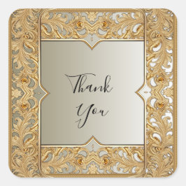 Adesivo Quadrado Ornamentado Dourado moderno