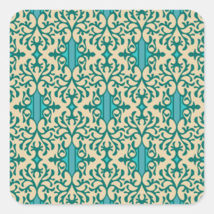 Adesivo Quadrado Ornamento Floral: Moderno Fashionável Sem Semente