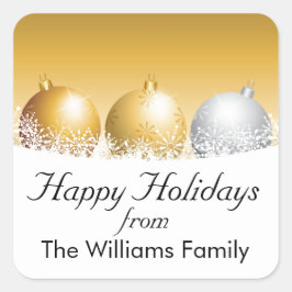 Adesivo Quadrado Ornamentos de Feriados Personalizados