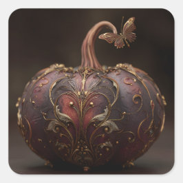 Adesivo Quadrado Ornate Pumpkin