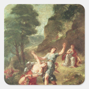 Adesivo Quadrado Orpheus e Eurídice, primavera