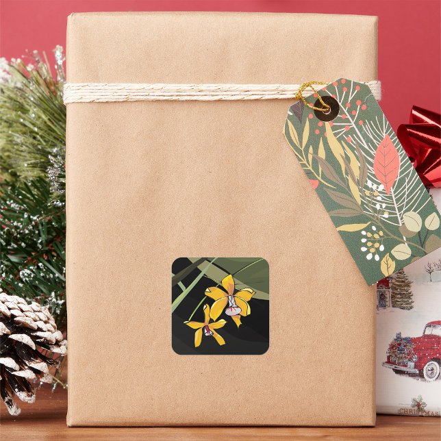 Adesivo Quadrado Orquídea Amarelo - Tropical Botânica (Criador carregado)