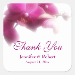 Adesivo Quadrado Orquídea Rosa Obrigada