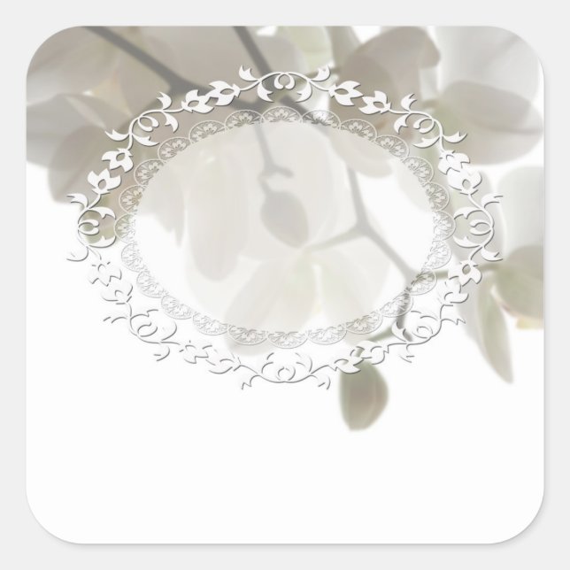 Adesivo Quadrado Orquídeas brancas e bonitas (Frente)