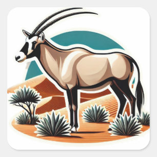 Adesivo Quadrado Oryx Árabe Branco Elegante
