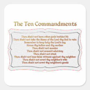 Adesivo Quadrado Os 10 mandamentos