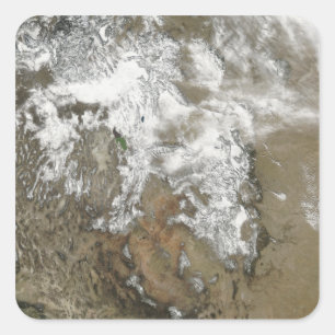 Adesivo Quadrado Os altos picos das Montanhas Rochosas