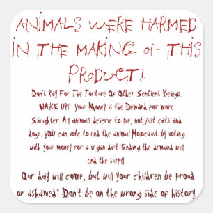 Adesivo Quadrado Os animais foram prejudicados (limpo)