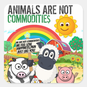 ADESIVO QUADRADO OS ANIMAIS NÃO SÃO COMODANTES