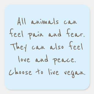 Adesivo Quadrado Os Animais Podem Sentir-Se Tal Como Nós.