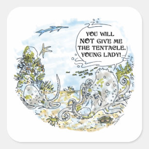 Adesivo Quadrado Os autocolantes quadrados do Tentacle