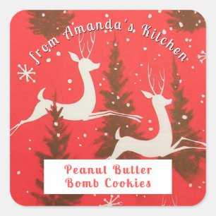 Adesivo Quadrado Os biscoitos de Natal da Cozinha de