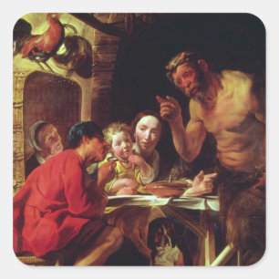 Adesivo Quadrado Os camponeses e o Satyr