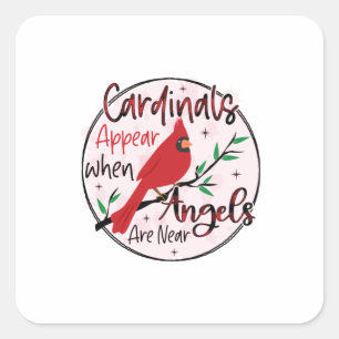 Adesivo Quadrado Os Cardinais De Presente Xmas Aparecem Quando Os
