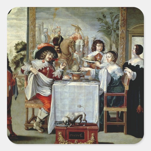 Adesivo Quadrado Os Cinco Sentidos - Sabor (Frente)