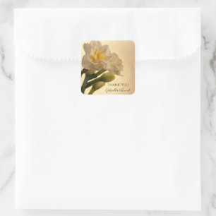 Adesivo Quadrado Os Daffodils dobro brancos que Wedding o obrigado