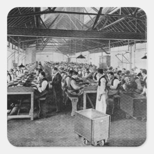 Adesivo Quadrado Os departamentos da fabricação do charuto