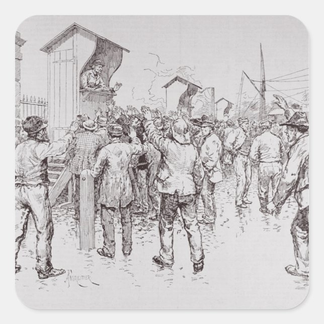 Adesivo Quadrado Os Desempregados de Londres (Frente)