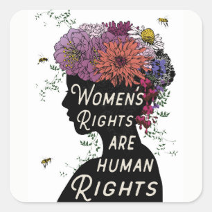 Adesivo Quadrado Os direitos das mulheres são direitos humanos -