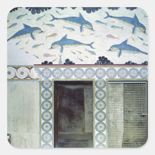 Adesivo Quadrado Os Dolphin Frescoes no Banheiro da Rainha