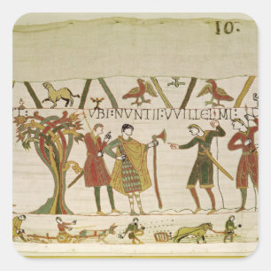 Adesivo Quadrado Os enviado do duque William são enviados à cara 