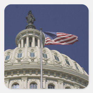 Adesivo Quadrado Os Estados Unidos Capitólio, Washington, C.C.
