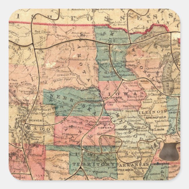 Adesivo Quadrado Os Estados Unidos da América 8 (Frente)