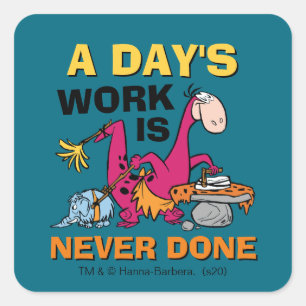 Adesivo Quadrado Os Flintstones  Centro De Limpeza Dino