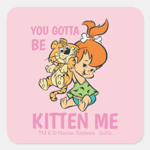 Adesivo Quadrado Os Flintstones  Pebolhas e seu Tigre