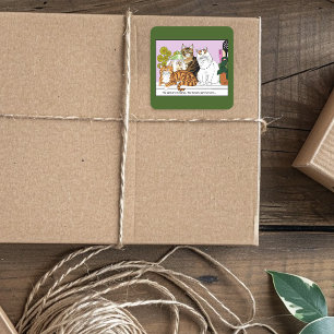 Adesivo Quadrado Os Gatos estão no comando