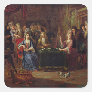 Adesivo Quadrado Os jogadores de cartão, 1699