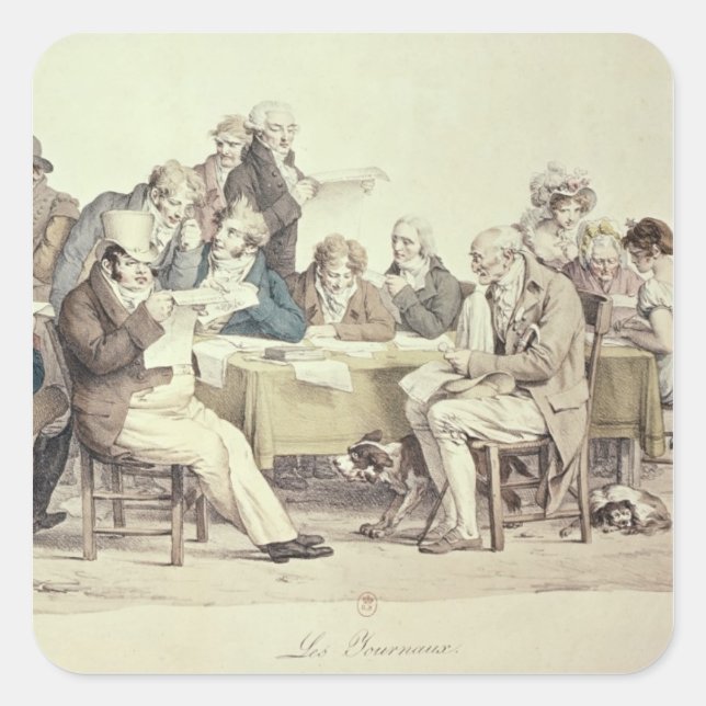 Adesivo Quadrado Os jornais (Frente)