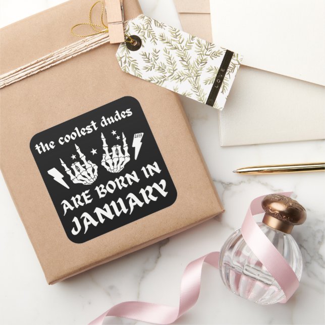 ADESIVO QUADRADO OS MAIS FELIZES SÃO NASCER DE JANEIRO (Presentear)