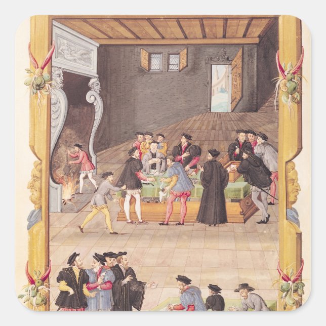 Adesivo Quadrado Os notários e os secretários do rei (Frente)