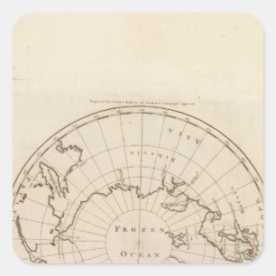 Adesivo Quadrado Os países situam sobre o Pólo Norte