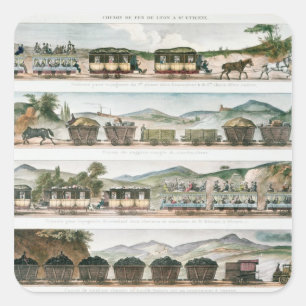 Adesivo Quadrado Os passageiros e transportam a primeira linha