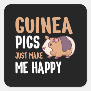 Adesivo Quadrado Os porcos da Guiné só me fazem feliz