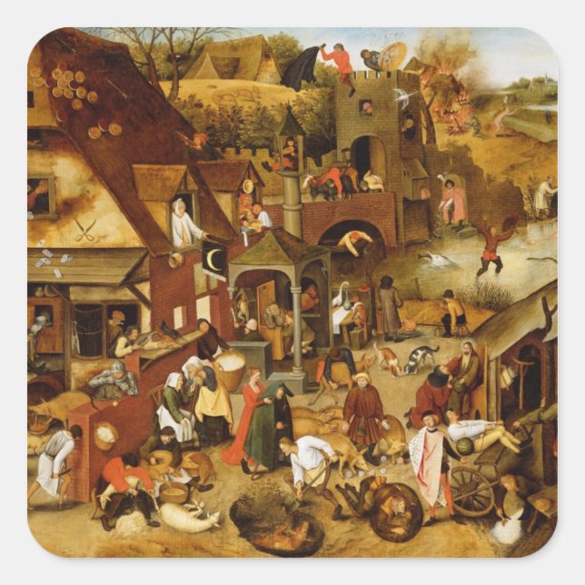 Adesivo Quadrado Os Provérbios flamengos (Frente)