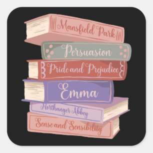 Adesivo Quadrado Os Romances de Jane Austen V