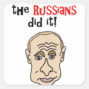 Adesivo Quadrado Os russos fizeram-no desenhos animados de Putin