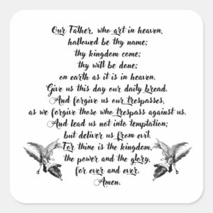 Adesivo Quadrado Os Senhores Oram Nosso Pai Bíblia As Cotações R