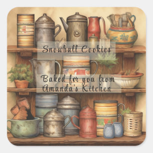 Adesivo Quadrado Os Sticks de Presente de Natal Feitos por Você com