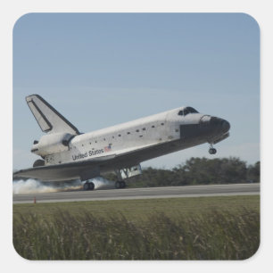 Adesivo Quadrado Os toques de Atlantis do vaivém espacial tragam 2