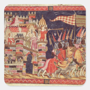 Adesivo Quadrado Os troianos partindo para a batalha